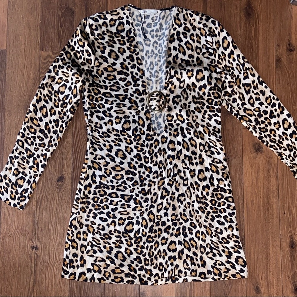 ZARA Silky Leopard dress. Animal print.